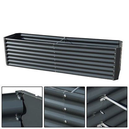 8x2x2 Ft Metal Raised Garden Beds Metal Planter Box Easy Assembl