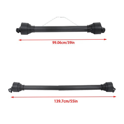 39-55" PTO Shaft PTO Driveshaft for Tractor 1-3/8" T4 Spline/Round Ends New
