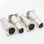 XLR Female To Male Audio Pass Thru Feed Panel Mount Connector Adapter 4 Pack