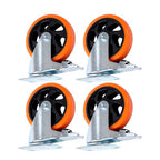 5 inch Swivel Caster Wheels with Dual Locking, Heavy Duty Castors Set of 4