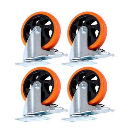 5 inch Swivel Caster Wheels with Dual Locking, Heavy Duty Castors Set of 4