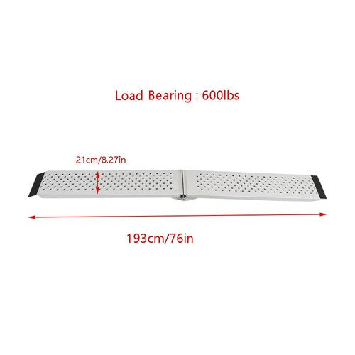 Motorcycle Aluminum Folding Loading Ramp 600 lbs ATV UTV Tractors Quads 76"×8.3"