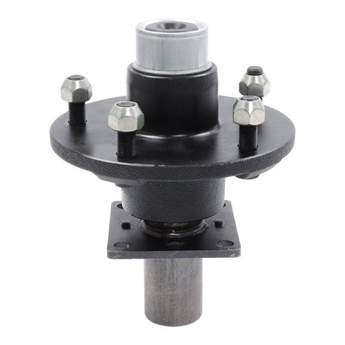 2PC Pre-Assembled 5 x 5.5" Trailer Hub Kit & Flange #84 Spindle With Bearing Kit