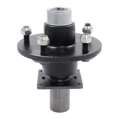 2PC Pre-Assembled 5 x 5.5" Trailer Hub Kit & Flange #84 Spindle With Bearing Kit