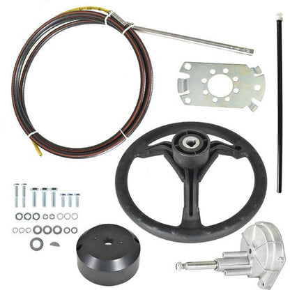 13 Feet Boat Rotary Steering System Outboard Kit Marine with Wheel SS13713