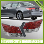 Pair Outer Tail Lights Lamps For 2008-2012 Honda Accord Sedan Left+Right Sides