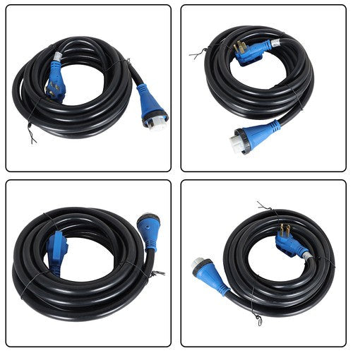 50 Amp 30ft Generator Extension Cord & Power Inlet Box Power Combo Kit