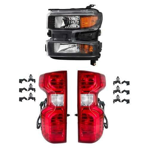 Left Headlight Halogen For Chevy Silverado 1500 2019-21 Tail Lights Left+Right