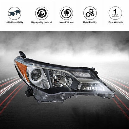 Fit For Toyota RAV4 2013 2014 2015 LH+RH Headlight Headlamps Clear Lens Halogen