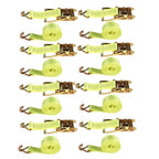 8-Pcs 2" x 15 Ft Ratchet Straps With J Hook 5000 Lbs Heavy Duty Tie Downs