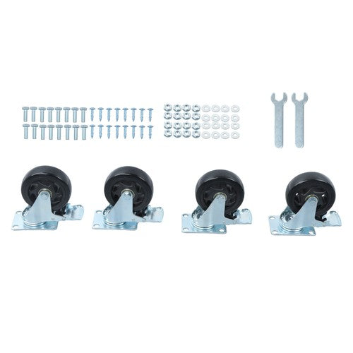 4 Inch Caster Wheels Heavy Duty with Brake,2200Lbs,Swivel Plate Casters Set Of 4