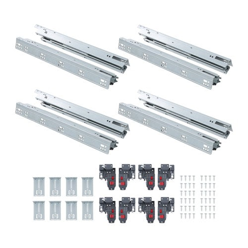 4Pair 18Inch Undermount Soft Close Drawer Slides with 3D Adjustable Lock Device