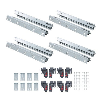 4Pair 18Inch Undermount Soft Close Drawer Slides with 3D Adjustable Lock Device