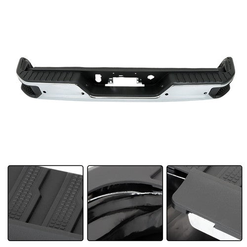Steel Chrome Rear Bumper With Sensor Holes For Silverado/Sierra 1500 2019-2023