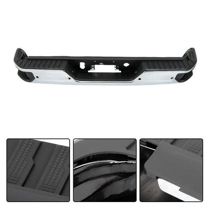 Steel Chrome Rear Bumper With Sensor Holes For Silverado/Sierra 1500 2019-2023