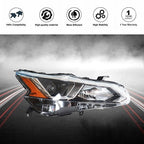 For Nissan Altima 2019-2020 LH+RH Headlight Headlamps Clear Lens Halogen Chrome