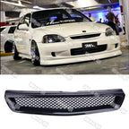 JDM Type R Black Mesh Front Hood Grille Grill for 1999-2000 for Honda Civic