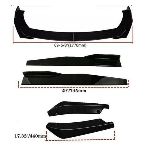 Front & Rear Bumper Lip Splitter Spoiler + Side Skirt Body Kits For Subaru WRX
