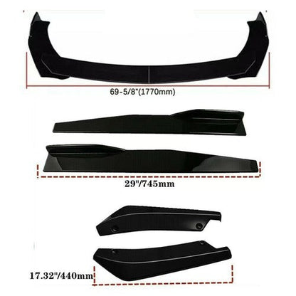 Front & Rear Bumper Lip Splitter Spoiler + Side Skirt Body Kits For Subaru WRX
