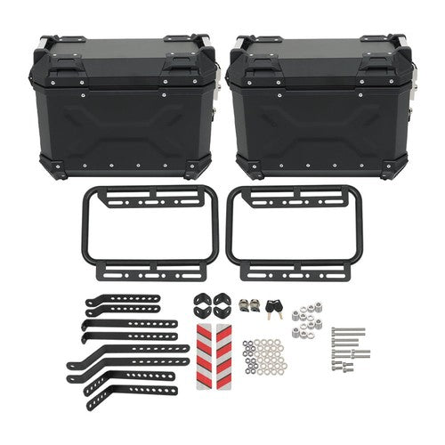 36L Luggage Side Box Hard Trunk Saddle Bag with Mounting Brackets Universal
