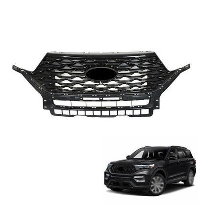 For Ford Explorer 2020-2022 Replacement Front Upper Grille Grill Gloss Black ABS