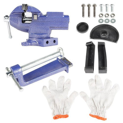 2-In-1 Bench Vise for Workbench 3.2"- Multi-Functional Portable 360° Swivel Base
