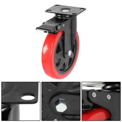 Caster Wheels, Heavy Duty 6 Inch Casters Set of 4, Locking Swivel Casters Wheels