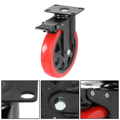 Caster Wheels, Heavy Duty 6 Inch Casters Set of 4, Locking Swivel Casters Wheels