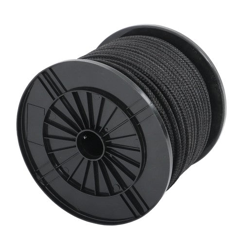 3/8in×250ft Nylon Solid Braid Rope High UV Abrasion Resistance Industrial Black