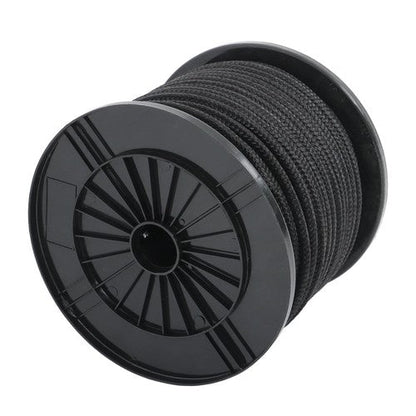 3/8in×250ft Nylon Solid Braid Rope High UV Abrasion Resistance Industrial Black
