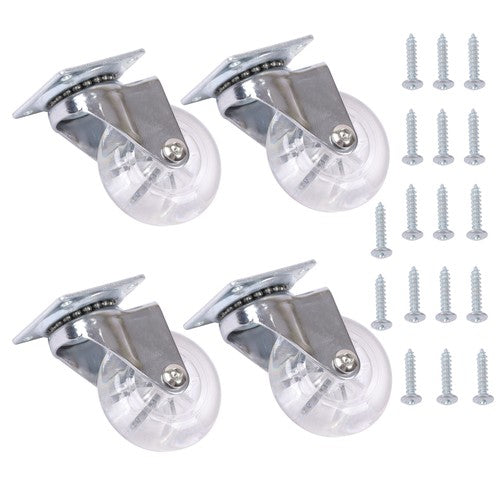 2Inch Caster Wheels 4 pieces Heavy Duty Alloy Steel + Rubber Casters white