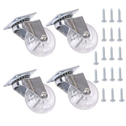 2Inch Caster Wheels 4 pieces Heavy Duty Alloy Steel + Rubber Casters white