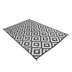 Outdoor Rug Outdoor Indoor RV Mat Carpet For Patio Backyard Black & White 6x9 ft