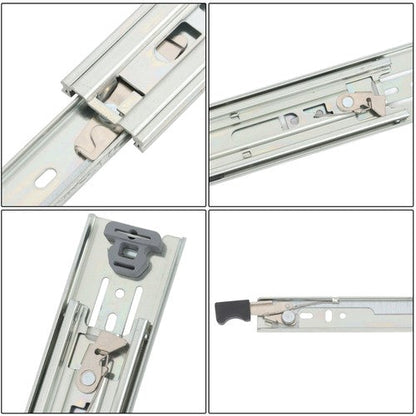 1 Pair of 20In Locking Drawer Slides Full Extension & Lock 150 lb Load Capacity