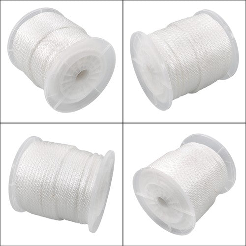 5/16 Inch 250ft White Nylon Solid Braid Rope | High UV & Abrasion Resistance