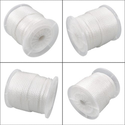 5/16 Inch 250ft White Nylon Solid Braid Rope | High UV & Abrasion Resistance
