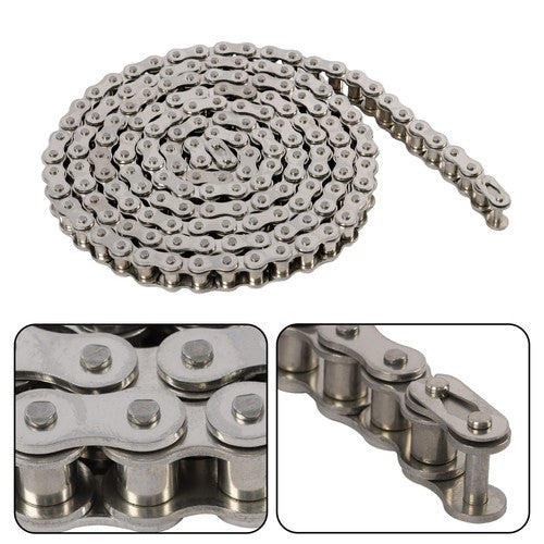 #60 Roller Chain 10 Feet with 2 Connecting Links, Carbon Steel Chain