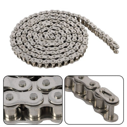 #60 Roller Chain 10 Feet with 2 Connecting Links, Carbon Steel Chain