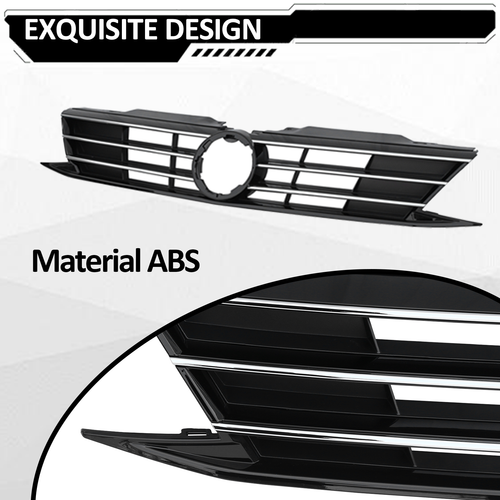 Front Bumper Chrome Grille Grill for 2015-2018 for VW for Volkswagen Jetta
