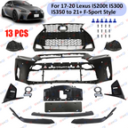 For 2017-2020 Lexus IS200t IS350 Front Bumper Set to 2021+ F-Sport W/Spoiler Lip