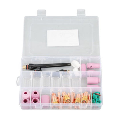 63PCS TIG Welding Fittings Accessories kit Nozzle Collets Body Gas Lens