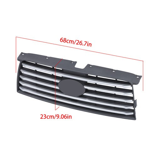 For Subaru Forester 2006-2008 Plastic Front Bumper Upper Grille w/ Silver Trim