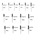 500pcs Aluminum Rivet Kit 14 Sizes Assorted Blind Rivets Storage Case DIY Use