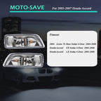 Pair Clear Bumper Driving Fog Light Kit For Honda Accord 4DR Sedan 2003-2007