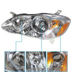 Headlights For Toyota Corolla 2003-2008 LH+RH 1Pair Chrome Housing Clear Lens
