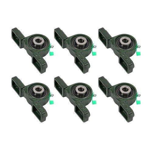 6PCS UCP201-8 Pillow Block Bearing 1/2" Bore 2 Bolt Cast Iron Base Self-Aligning