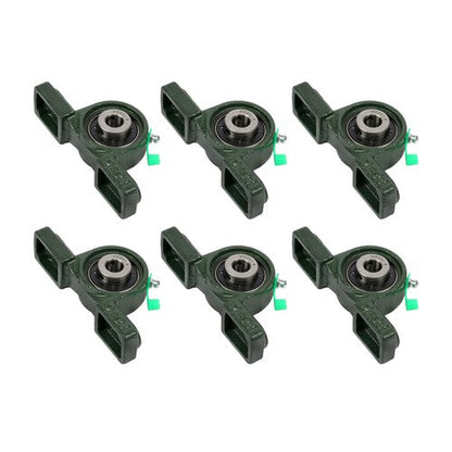 6PCS UCP201-8 Pillow Block Bearing 1/2" Bore 2 Bolt Cast Iron Base Self-Aligning