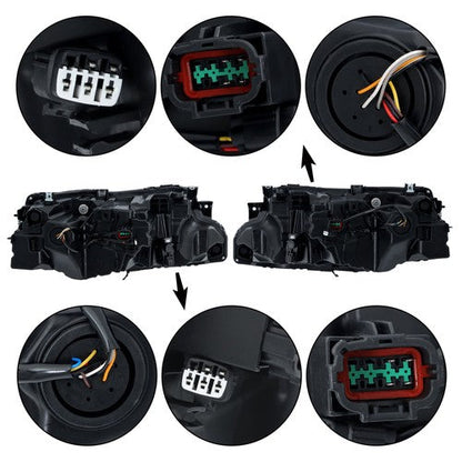 LH+RH Side Black Housing For Nissan Rogue 2021-2023 Headlights Replacement LED