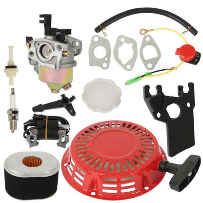 Carburetor Kit For Honda GX160 GX200 Recoil Ignition Coil Spark Plug Filter