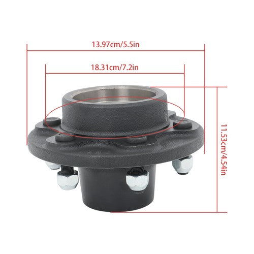 2 Sets 6 on 5.5" Trailer Axle Kit For 6000 lbs axles Idler Hub Kit #42 Spindle